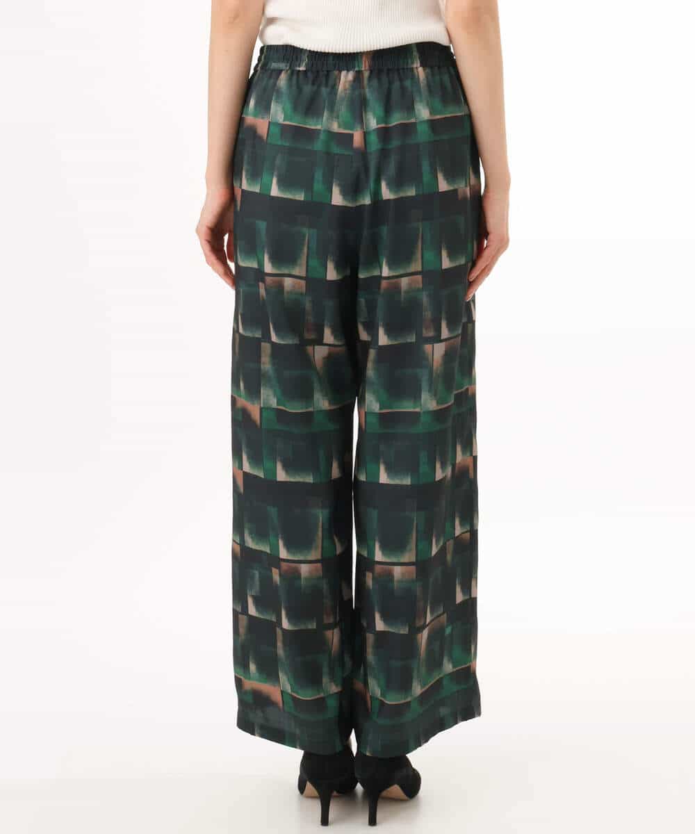 FKLHD62180 MK MICHEL KLEIN(MK ミッシェルクラン) [接触冷感/洗える]アートプリント ワイドパンツ グリーン