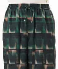 FKLHD62180 MK MICHEL KLEIN(MK ミッシェルクラン) [接触冷感/洗える]アートプリント ワイドパンツ グリーン