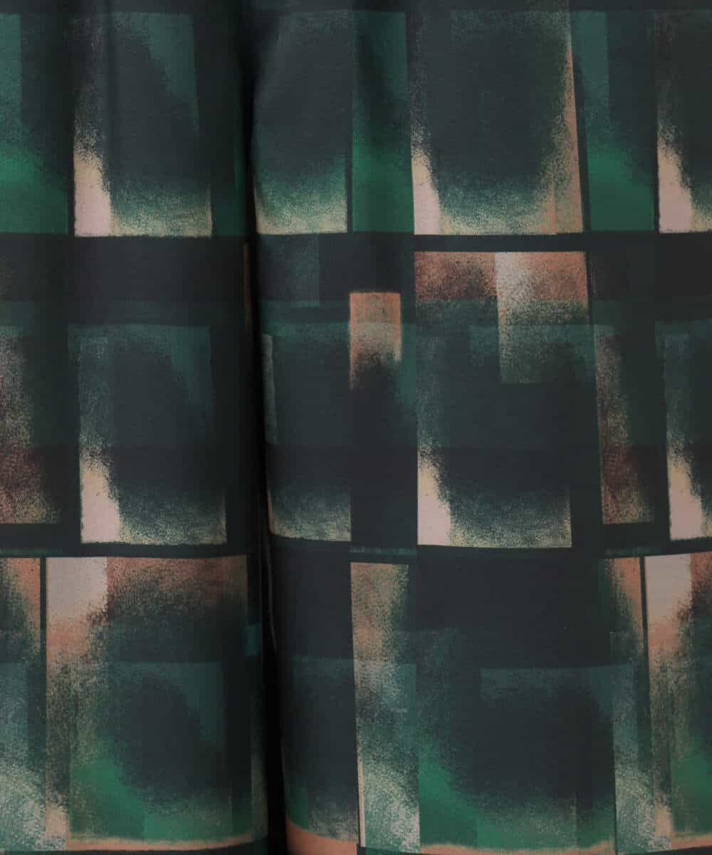 FKLHD62180 MK MICHEL KLEIN(MK ミッシェルクラン) [接触冷感/洗える]アートプリント ワイドパンツ グリーン