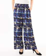 FKLHD62180 MK MICHEL KLEIN(MK ミッシェルクラン) [接触冷感/洗える]アートプリント ワイドパンツ グリーン