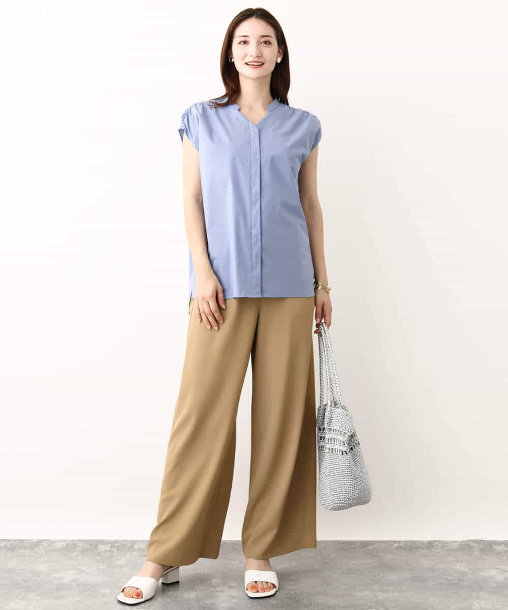 FKLIV10140 MK MICHEL KLEIN(MK ミッシェルクラン) リラクシーシルエットイージーワイドパンツ/洗える キャメル