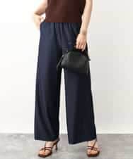 FKLIW10150 MK MICHEL KLEIN(MK ミッシェルクラン) デニムライク リラクシーシルエットイージーワイドパンツ/洗える ネイビー