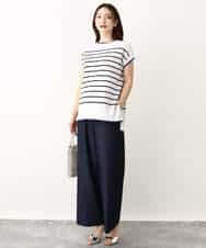 FKLIW10150 MK MICHEL KLEIN(MK ミッシェルクラン) デニムライク リラクシーシルエットイージーワイドパンツ/洗える ネイビー