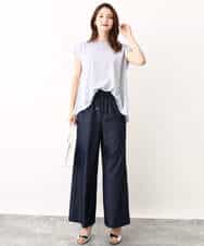 FKLIW10150 MK MICHEL KLEIN(MK ミッシェルクラン) デニムライク リラクシーシルエットイージーワイドパンツ/洗える ネイビー