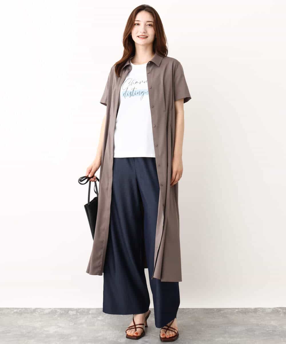 FKLIW10150 MK MICHEL KLEIN(MK ミッシェルクラン) デニムライク リラクシーシルエットイージーワイドパンツ/洗える ネイビー