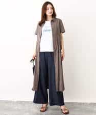 FKLIW10150 MK MICHEL KLEIN(MK ミッシェルクラン) デニムライク リラクシーシルエットイージーワイドパンツ/洗える ネイビー