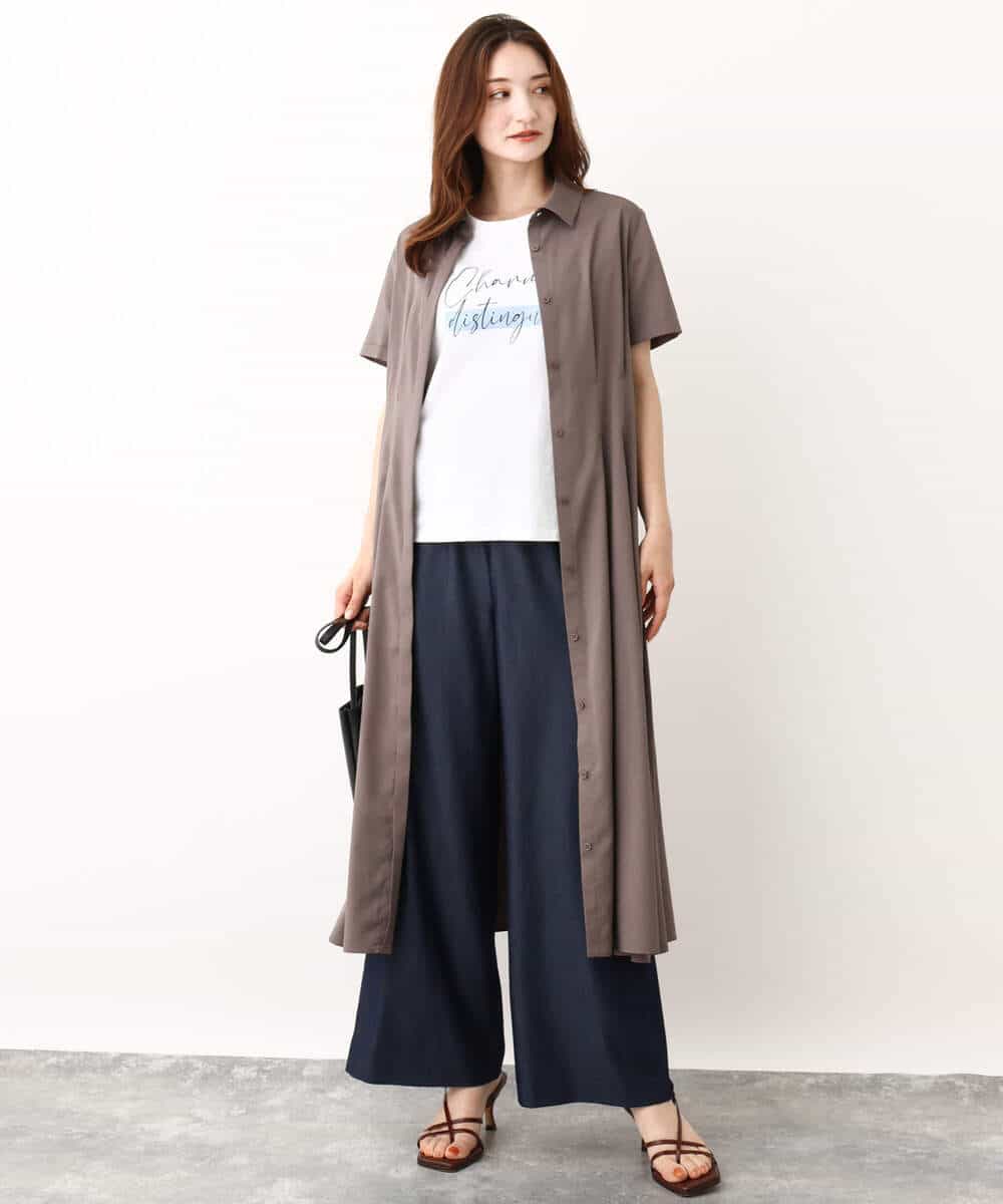 FKLIW10150 MK MICHEL KLEIN(MK ミッシェルクラン) デニムライク リラクシーシルエットイージーワイドパンツ/洗える ネイビー