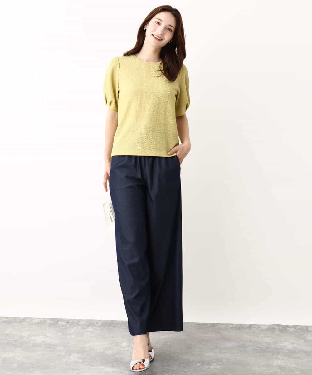FKLIW10150 MK MICHEL KLEIN(MK ミッシェルクラン) デニムライク リラクシーシルエットイージーワイドパンツ/洗える ネイビー