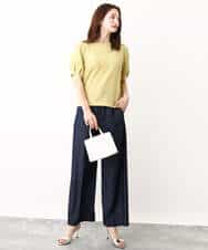 FKLIW10150 MK MICHEL KLEIN(MK ミッシェルクラン) デニムライク リラクシーシルエットイージーワイドパンツ/洗える ネイビー