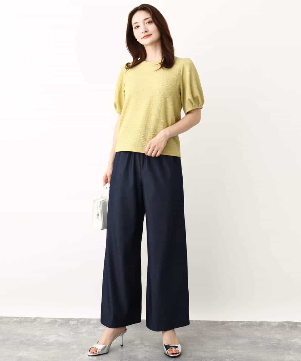 FKLIW10150 MK MICHEL KLEIN(MK ミッシェルクラン) デニムライク リラクシーシルエットイージーワイドパンツ/洗える ネイビー