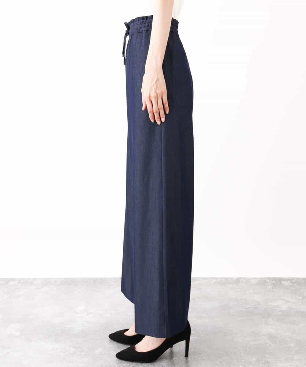 FKLIW10150 MK MICHEL KLEIN(MK ミッシェルクラン) デニムライク リラクシーシルエットイージーワイドパンツ/洗える ネイビー