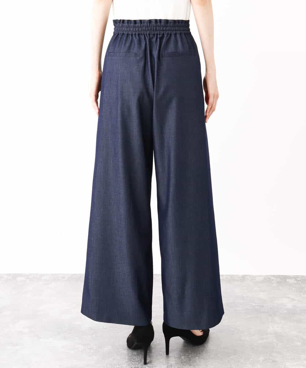 FKLIW10150 MK MICHEL KLEIN(MK ミッシェルクラン) デニムライク リラクシーシルエットイージーワイドパンツ/洗える ネイビー