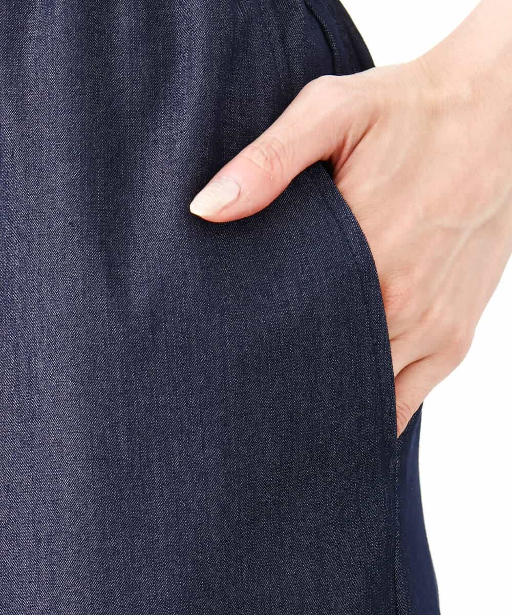 FKLIW10150 MK MICHEL KLEIN(MK ミッシェルクラン) デニムライク リラクシーシルエットイージーワイドパンツ/洗える ネイビー