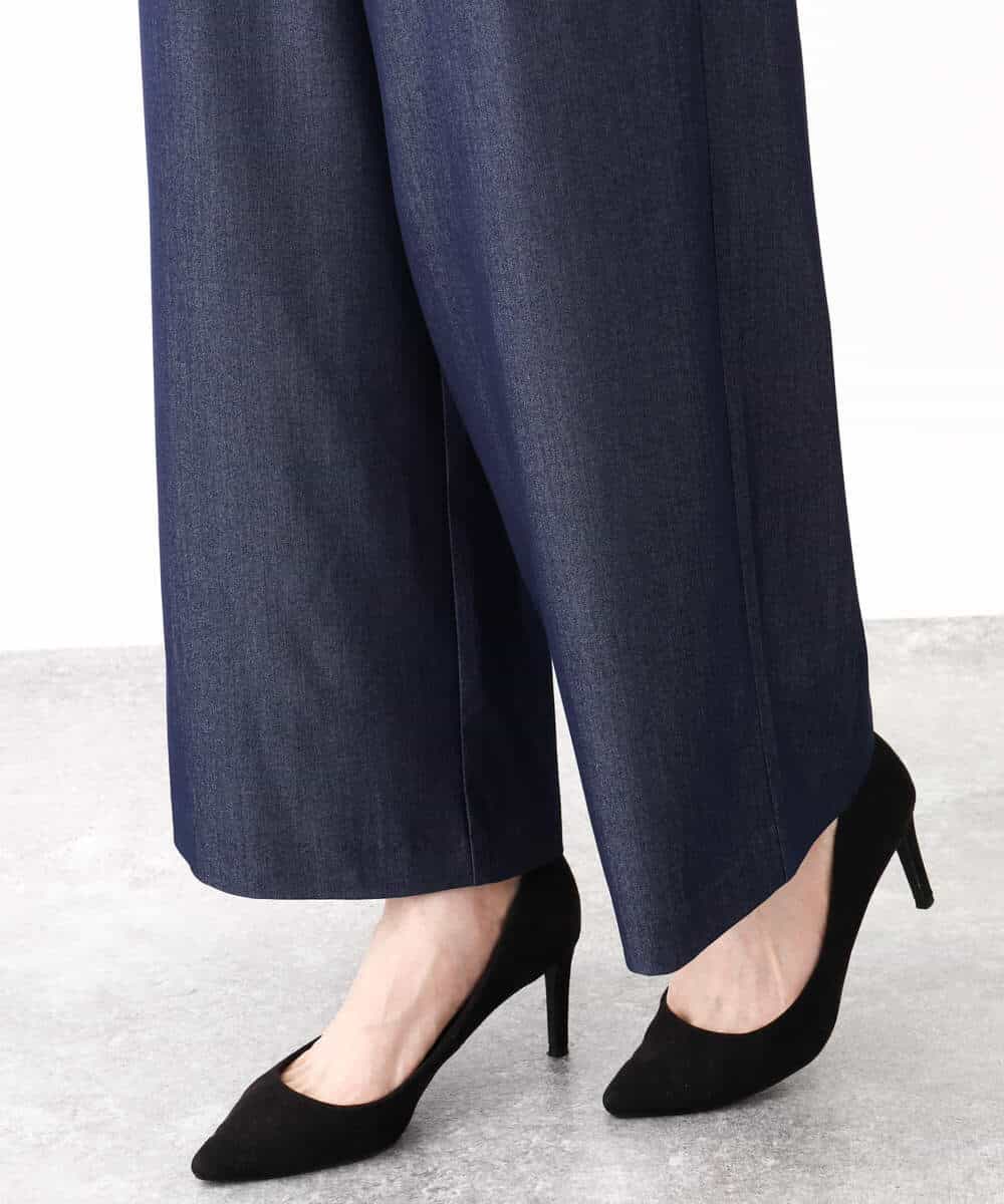 FKLIW10150 MK MICHEL KLEIN(MK ミッシェルクラン) デニムライク リラクシーシルエットイージーワイドパンツ/洗える ネイビー