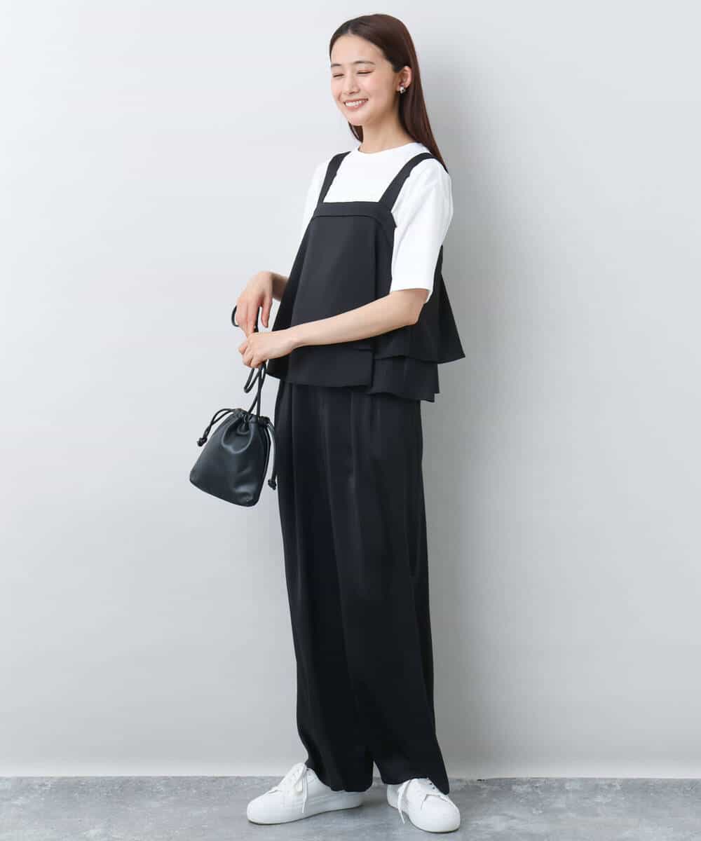 FKLJA71160 MK MICHEL KLEIN(MK ミッシェルクラン) 2タックワイドパンツ/洗える グレー