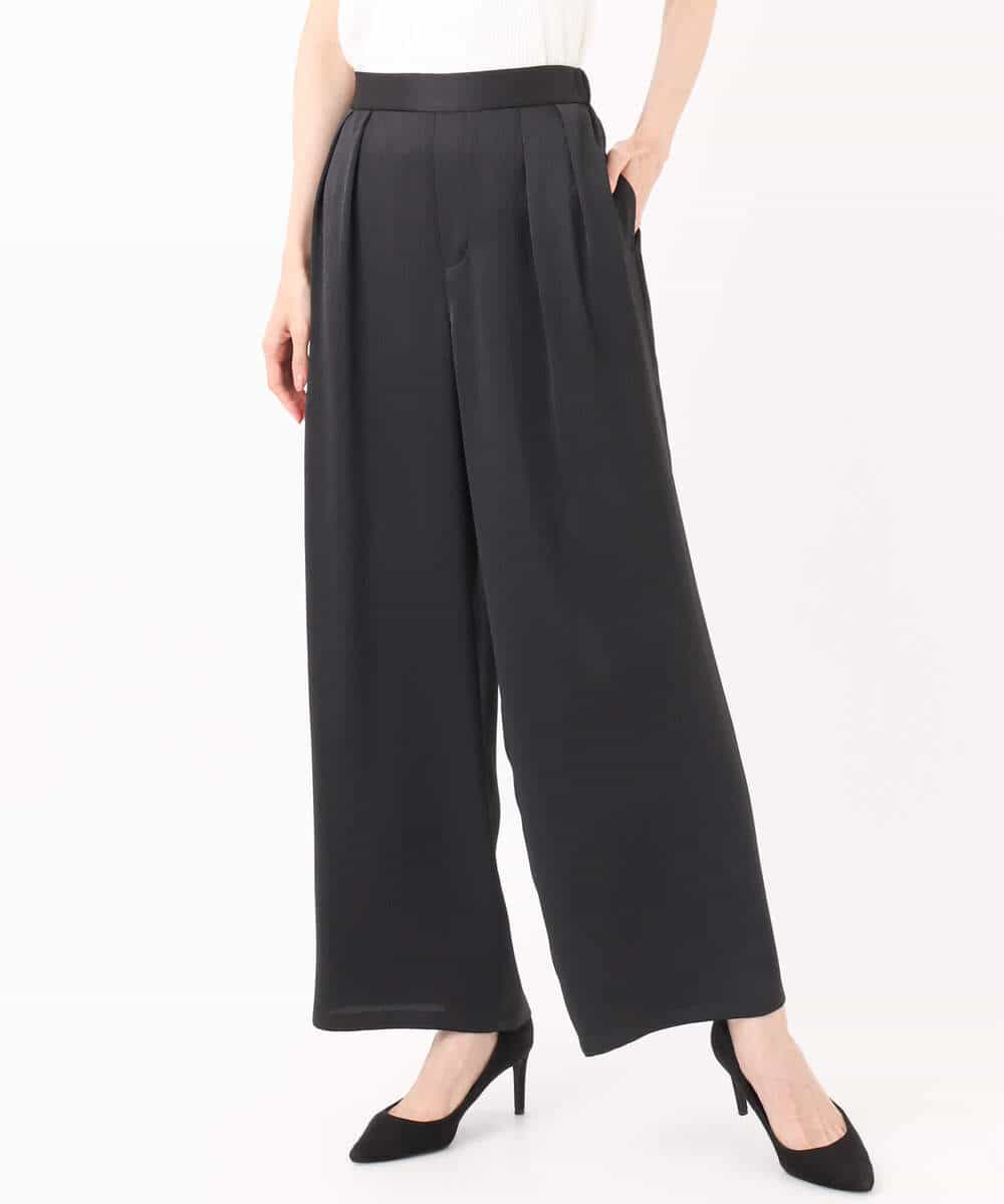 FKLJA71160 MK MICHEL KLEIN(MK ミッシェルクラン) 2タックワイドパンツ/洗える グレー