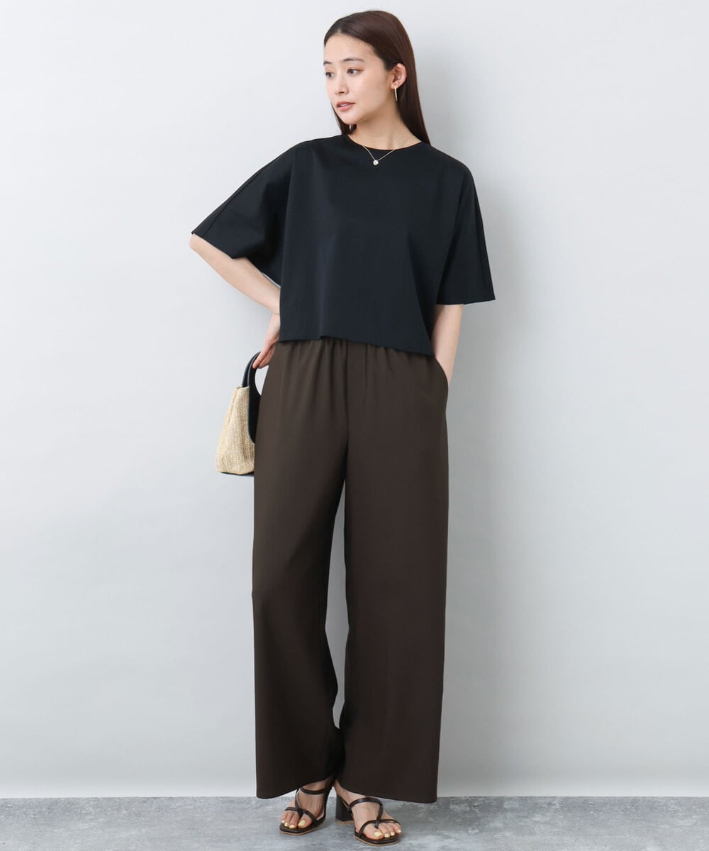 FKLJA76160 MK MICHEL KLEIN(MK ミッシェルクラン) リラクシーワイドパンツ/UVカット/接触冷感/洗える ベージュ