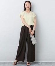 FKLJA76160 MK MICHEL KLEIN(MK ミッシェルクラン) リラクシーワイドパンツ/UVカット/接触冷感/洗える ベージュ
