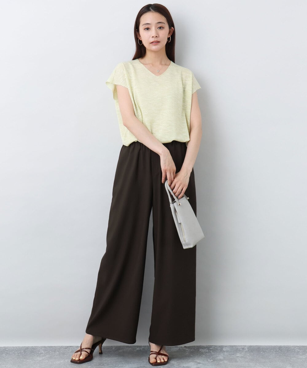 FKLJA76160 MK MICHEL KLEIN(MK ミッシェルクラン) リラクシーワイドパンツ/UVカット/接触冷感/洗える ベージュ