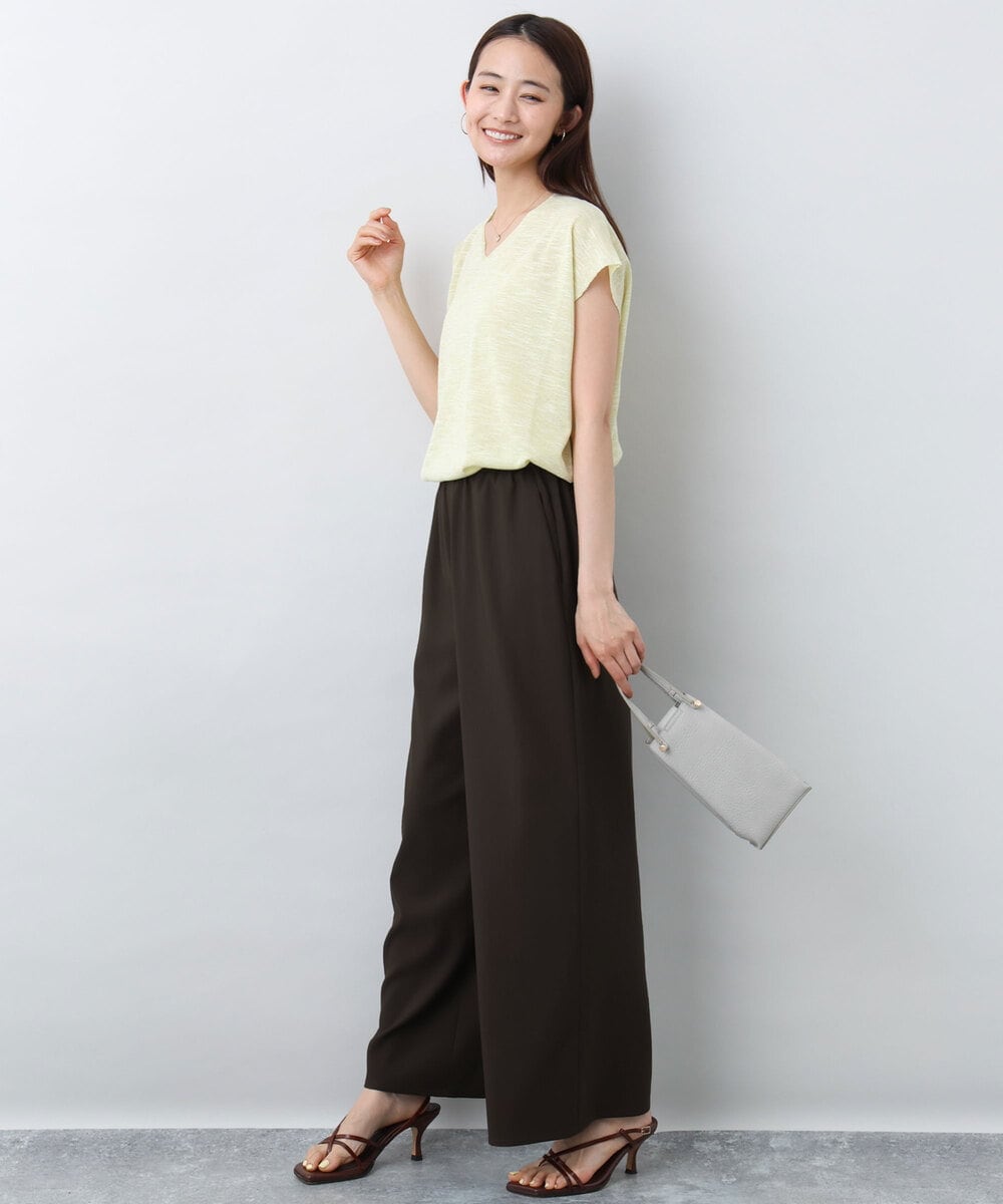 FKLJA76160 MK MICHEL KLEIN(MK ミッシェルクラン) リラクシーワイドパンツ/UVカット/接触冷感/洗える ベージュ