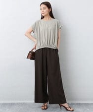 FKLJA76160 MK MICHEL KLEIN(MK ミッシェルクラン) リラクシーワイドパンツ/UVカット/接触冷感/洗える ベージュ