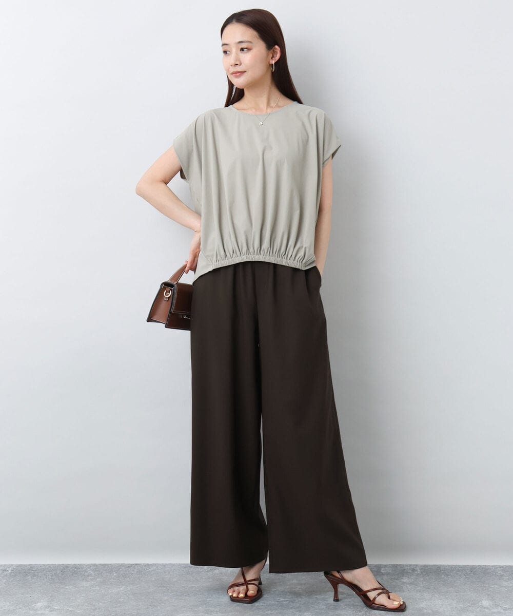 FKLJA76160 MK MICHEL KLEIN(MK ミッシェルクラン) リラクシーワイドパンツ/UVカット/接触冷感/洗える ベージュ