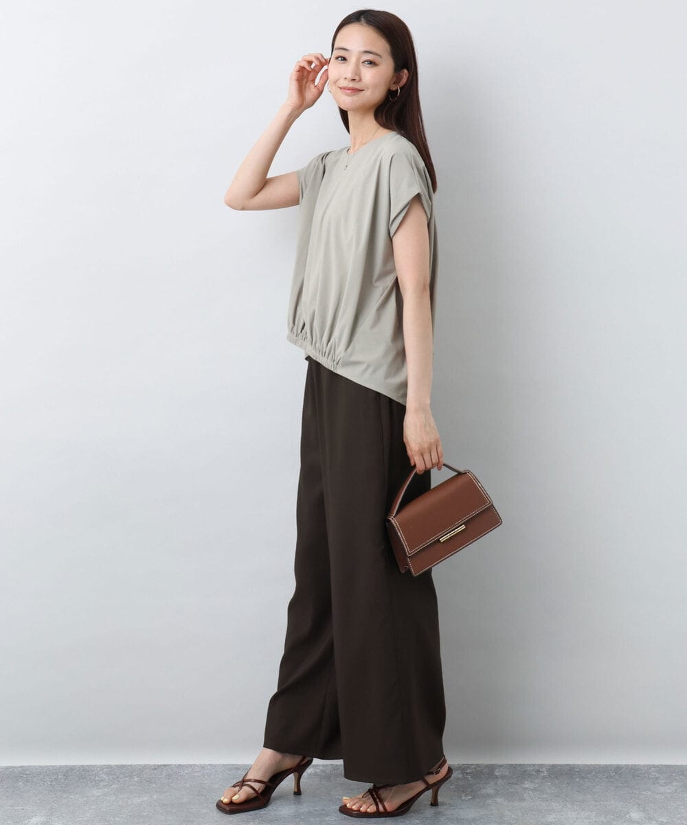 FKLJA76160 MK MICHEL KLEIN(MK ミッシェルクラン) リラクシーワイドパンツ/UVカット/接触冷感/洗える ベージュ