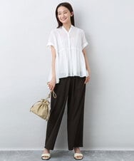 FKLJA76160 MK MICHEL KLEIN(MK ミッシェルクラン) リラクシーワイドパンツ/UVカット/接触冷感/洗える ベージュ