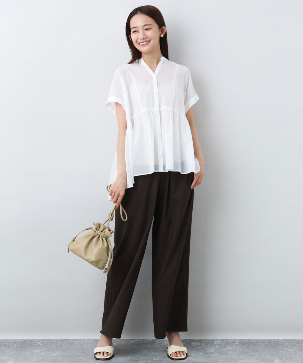 FKLJA76160 MK MICHEL KLEIN(MK ミッシェルクラン) リラクシーワイドパンツ/UVカット/接触冷感/洗える ベージュ