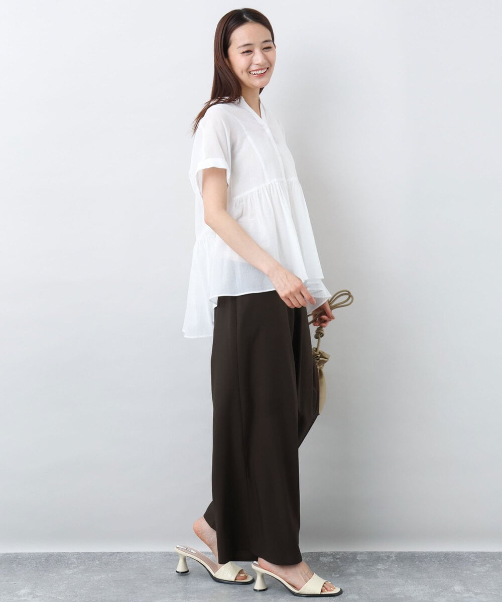FKLJA76160 MK MICHEL KLEIN(MK ミッシェルクラン) リラクシーワイドパンツ/UVカット/接触冷感/洗える ベージュ