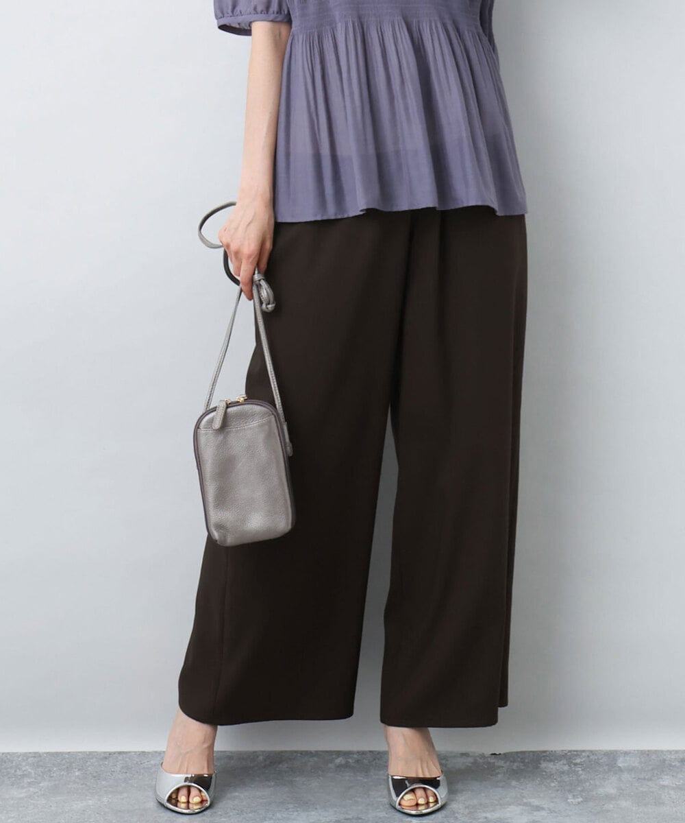 FKLJA76160 MK MICHEL KLEIN(MK ミッシェルクラン) リラクシーワイドパンツ/UVカット/接触冷感/洗える ベージュ