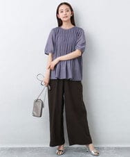 FKLJA76160 MK MICHEL KLEIN(MK ミッシェルクラン) リラクシーワイドパンツ/UVカット/接触冷感/洗える ベージュ