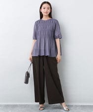 FKLJA76160 MK MICHEL KLEIN(MK ミッシェルクラン) リラクシーワイドパンツ/UVカット/接触冷感/洗える ベージュ