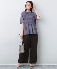 FKLJA76160 MK MICHEL KLEIN(MK ミッシェルクラン) リラクシーワイドパンツ/UVカット/接触冷感/洗える ベージュ