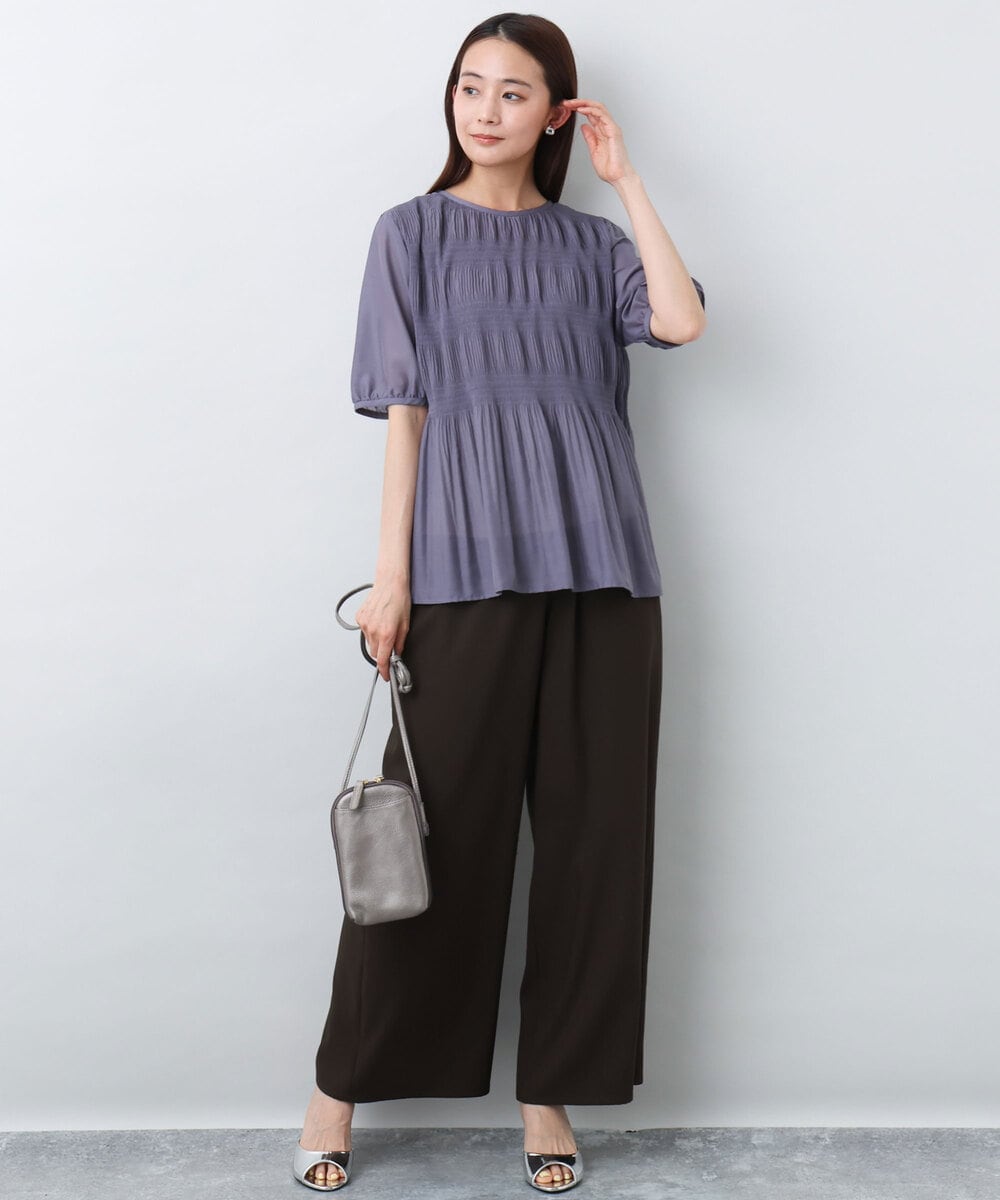 FKLJA76160 MK MICHEL KLEIN(MK ミッシェルクラン) リラクシーワイドパンツ/UVカット/接触冷感/洗える ベージュ