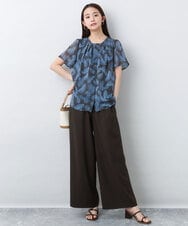 FKLJA76160 MK MICHEL KLEIN(MK ミッシェルクラン) リラクシーワイドパンツ/UVカット/接触冷感/洗える ベージュ
