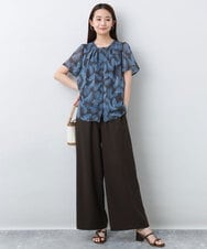 FKLJA76160 MK MICHEL KLEIN(MK ミッシェルクラン) リラクシーワイドパンツ/UVカット/接触冷感/洗える ベージュ