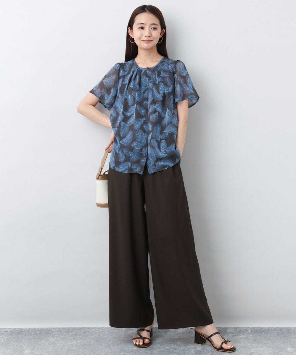 FKLJA76160 MK MICHEL KLEIN(MK ミッシェルクラン) リラクシーワイドパンツ/UVカット/接触冷感/洗える ベージュ