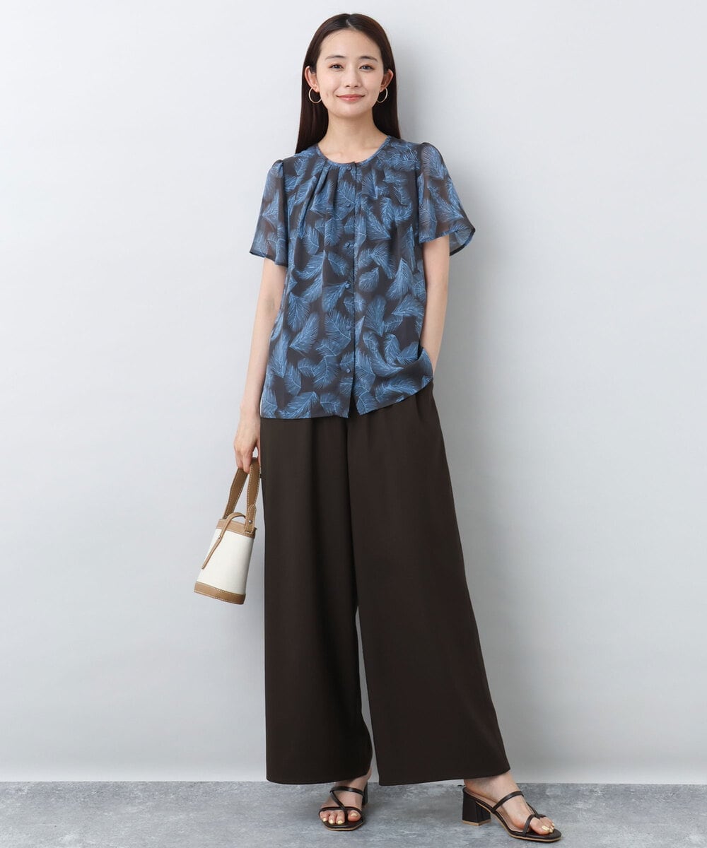 FKLJA76160 MK MICHEL KLEIN(MK ミッシェルクラン) リラクシーワイドパンツ/UVカット/接触冷感/洗える ベージュ
