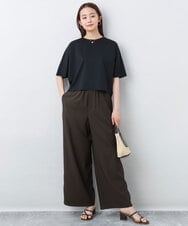 FKLJA76160 MK MICHEL KLEIN(MK ミッシェルクラン) リラクシーワイドパンツ/UVカット/接触冷感/洗える ベージュ