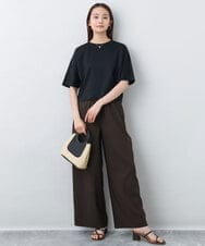 FKLJA76160 MK MICHEL KLEIN(MK ミッシェルクラン) リラクシーワイドパンツ/UVカット/接触冷感/洗える ベージュ