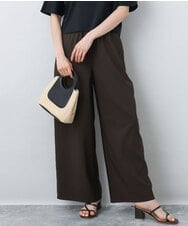 FKLJA76160 MK MICHEL KLEIN(MK ミッシェルクラン) リラクシーワイドパンツ/UVカット/接触冷感/洗える チャコールブラウン