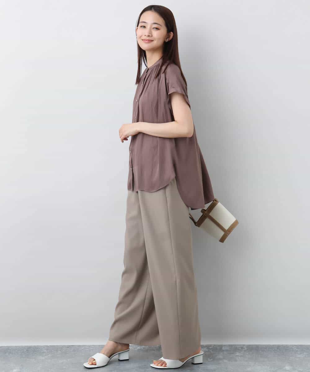 FKLJA76160 MK MICHEL KLEIN(MK ミッシェルクラン) リラクシーワイドパンツ/UVカット/接触冷感/洗える ベージュ