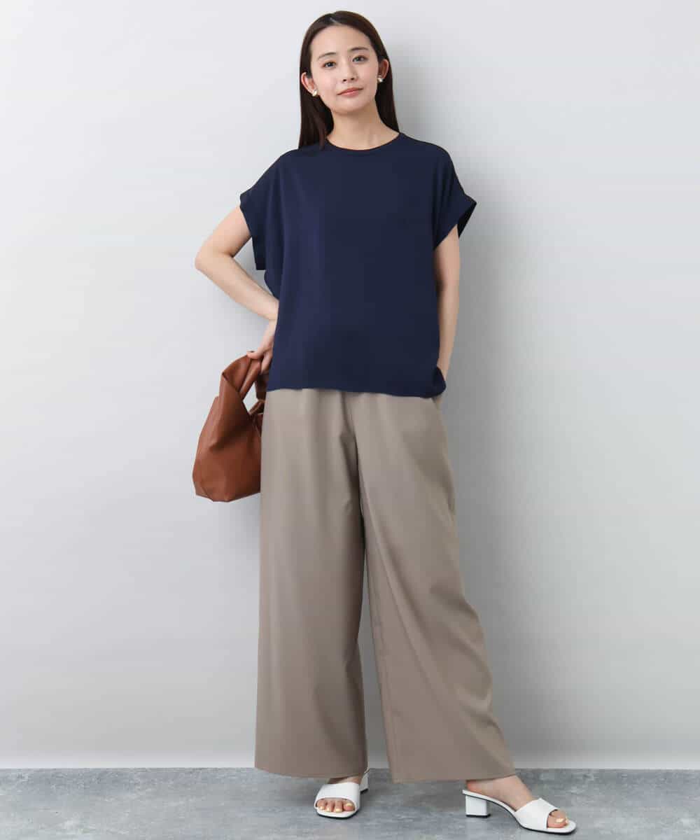 FKLJA76160 MK MICHEL KLEIN(MK ミッシェルクラン) リラクシーワイドパンツ/UVカット/接触冷感/洗える ベージュ