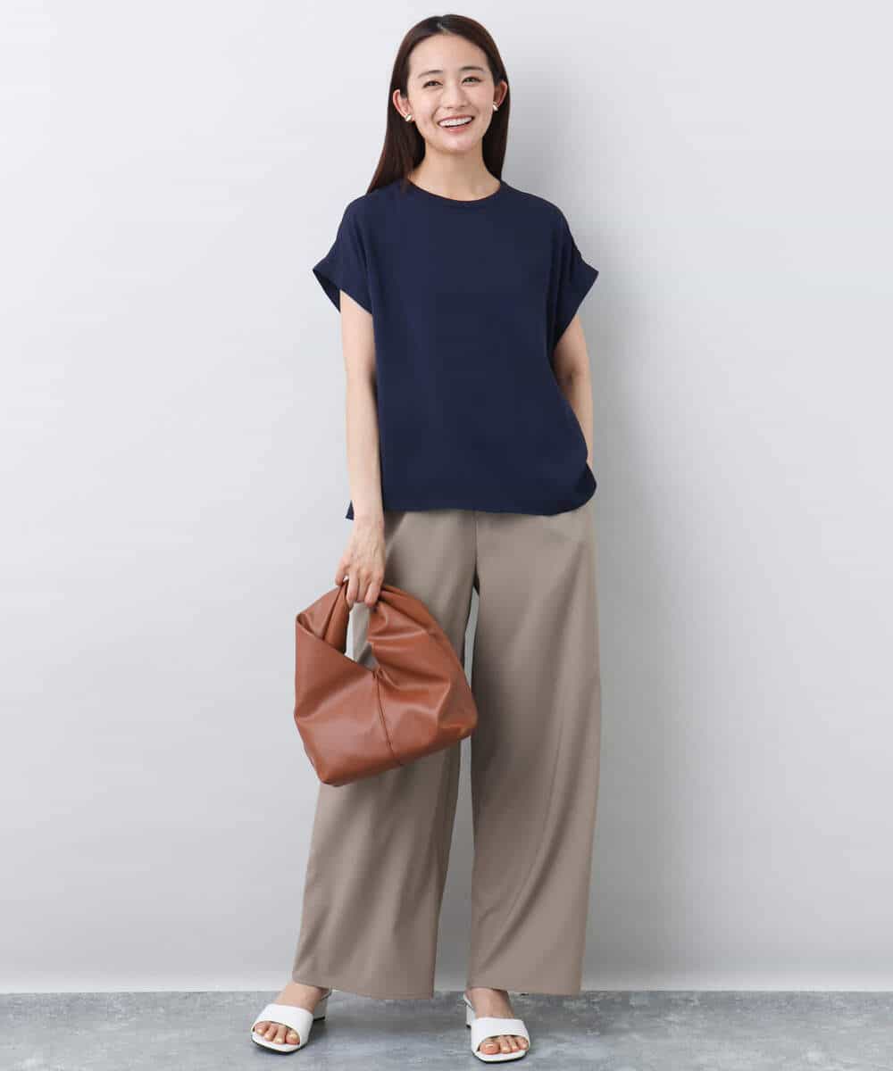 FKLJA76160 MK MICHEL KLEIN(MK ミッシェルクラン) リラクシーワイドパンツ/UVカット/接触冷感/洗える ベージュ
