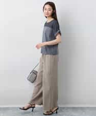 FKLJA76160 MK MICHEL KLEIN(MK ミッシェルクラン) リラクシーワイドパンツ/UVカット/接触冷感/洗える ベージュ
