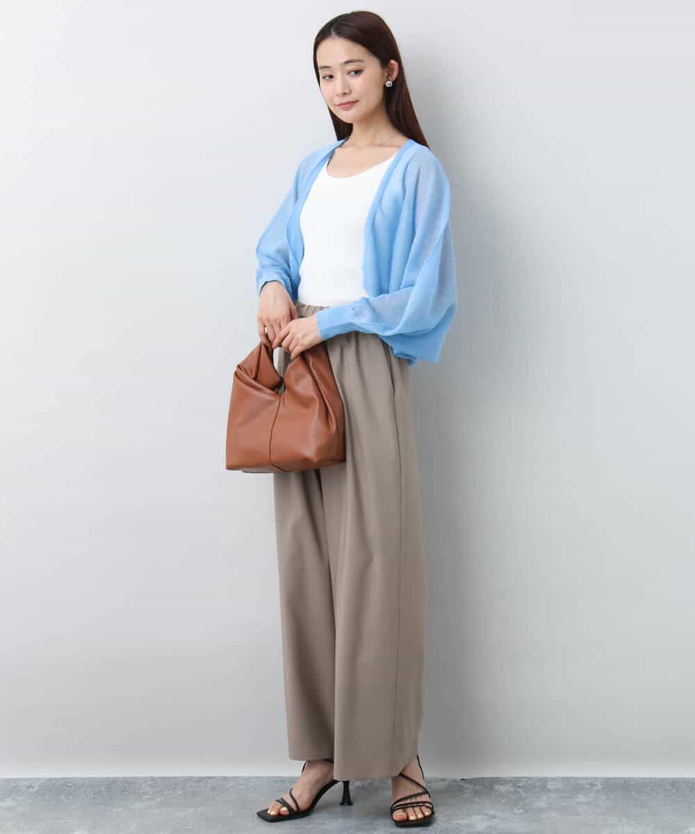 FKLJA76160 MK MICHEL KLEIN(MK ミッシェルクラン) リラクシーワイドパンツ/UVカット/接触冷感/洗える ベージュ