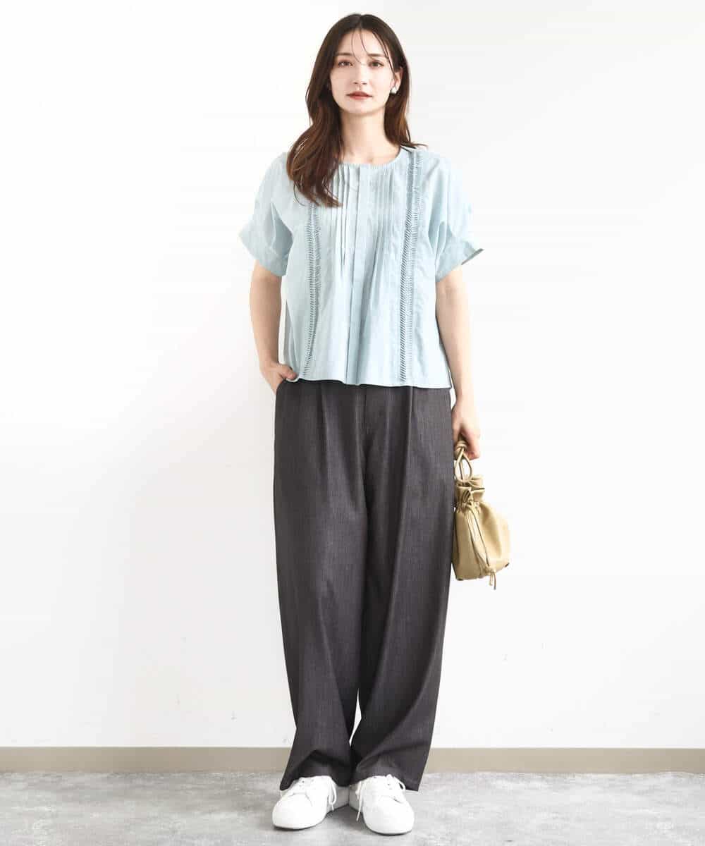 FKLJA80150 MK MICHEL KLEIN(MK ミッシェルクラン) ソフトデニムライクバレルパンツ/洗える ネイビー
