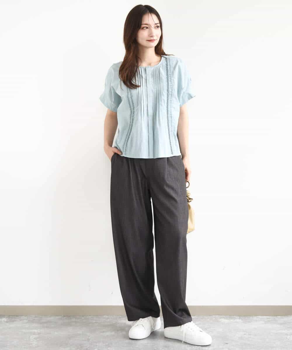 FKLJA80150 MK MICHEL KLEIN(MK ミッシェルクラン) ソフトデニムライクバレルパンツ/洗える ネイビー
