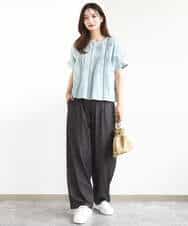 FKLJA80150 MK MICHEL KLEIN(MK ミッシェルクラン) ソフトデニムライクバレルパンツ/洗える ネイビー